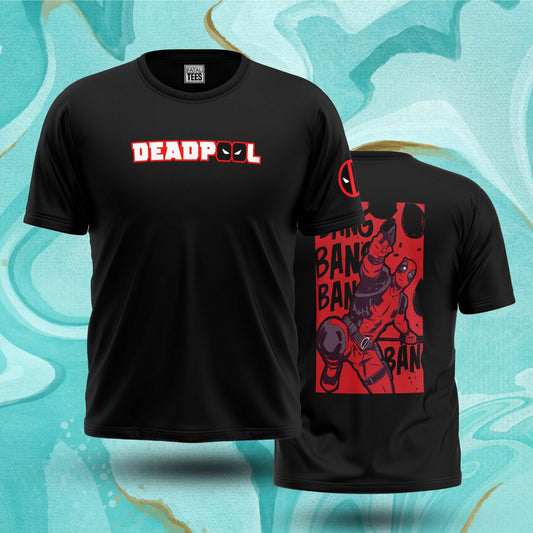 Deadpool Bang (Black) Tee Fatal Tees