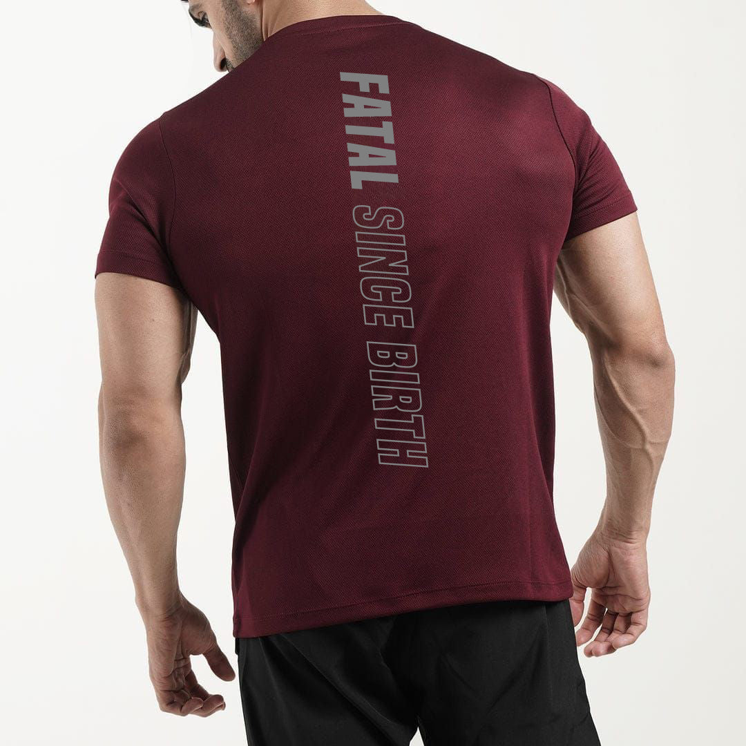 Maroon Mirco Mesh Dri-Fit T-Shirt