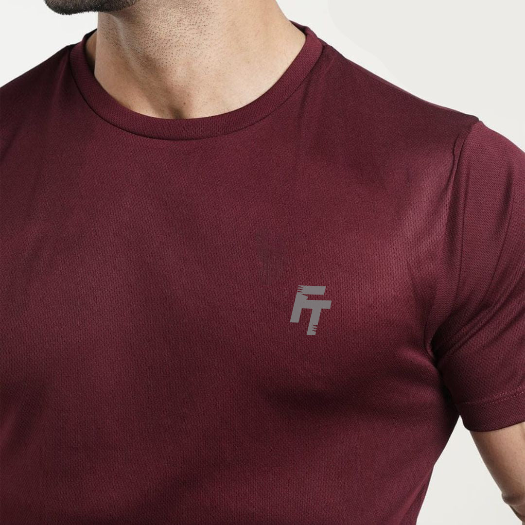 Maroon Mirco Mesh Dri-Fit T-Shirt