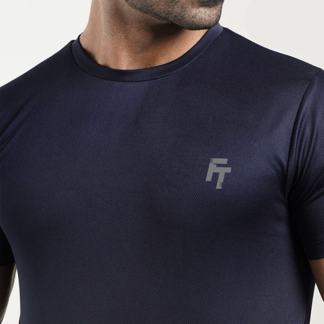 Navy Blue Mirco Mesh Dri-Fit T-Shirt