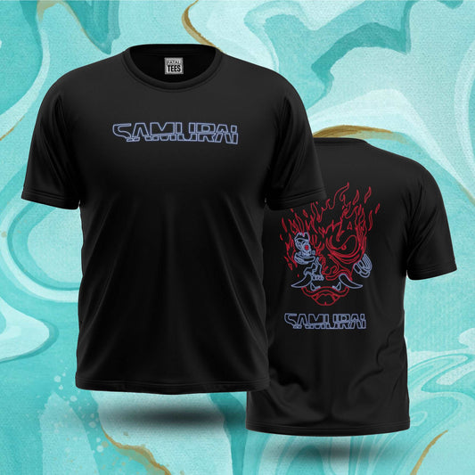 Cyberpunk Samurai Neon Tee Fatal Tees