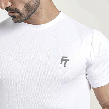 White Mirco Mesh Dri-Fit T-Shirt