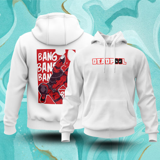 Deadpool Bang (White) Hoodies Fatal Tees